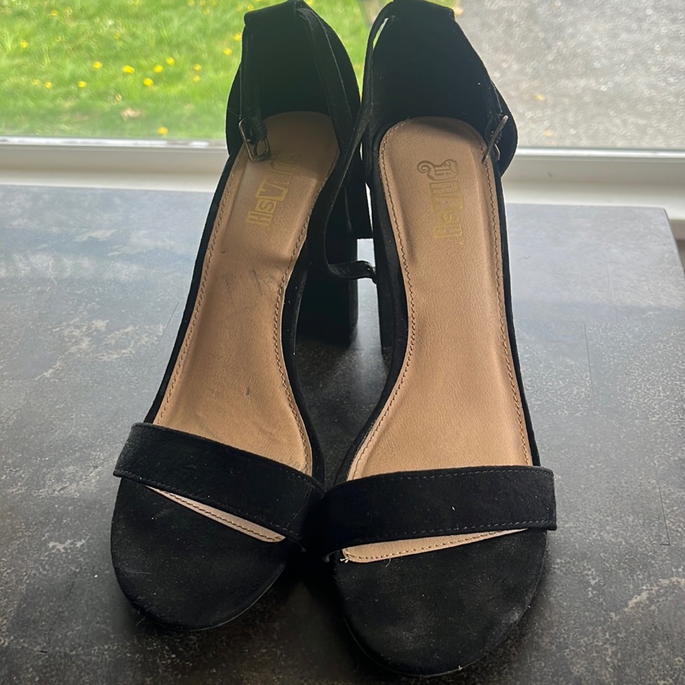 Brash black open toe heel. Size 9.5